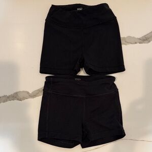 Athleta Girls Black Athletic Shorts bundle of 2 size XS/6